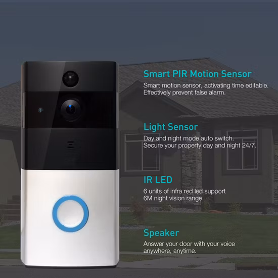 Surveillance 720p CCTV Smart Home Sonnette vidéo sans fil Caméra IP de sécurité