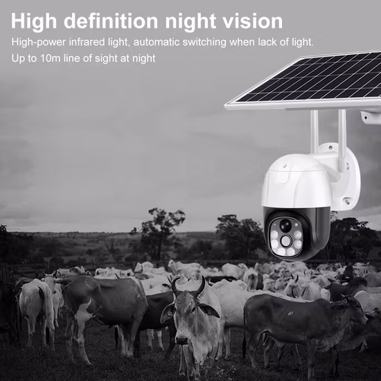 Caméra sans fil solaire extérieure de réverbère d'énergie de WiFi de carte SIM de 4G GSM avec le panneau solaire