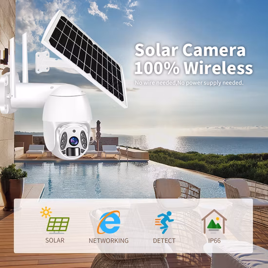 Tuya WiFi 4G batterie solaire extérieure sans fil PTZ rotation vers le haut caméra de vidéosurveillance IP de sécurité avec détection humaine Audio carte SD stockage en nuage