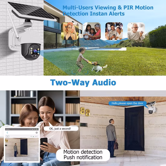 Faible puissance PIR extérieur sans fil 1080P étanche IP66 caméra IP de sécurité WiFi solaire (DL21A)