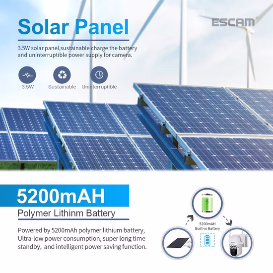 Caméra de vidéosurveillance WiFi, sécurité Cloud, stockage de sécurité, Audio bidirectionnel, étanche IP66, solaire, sans fil, PTZ, batterie faible consommation